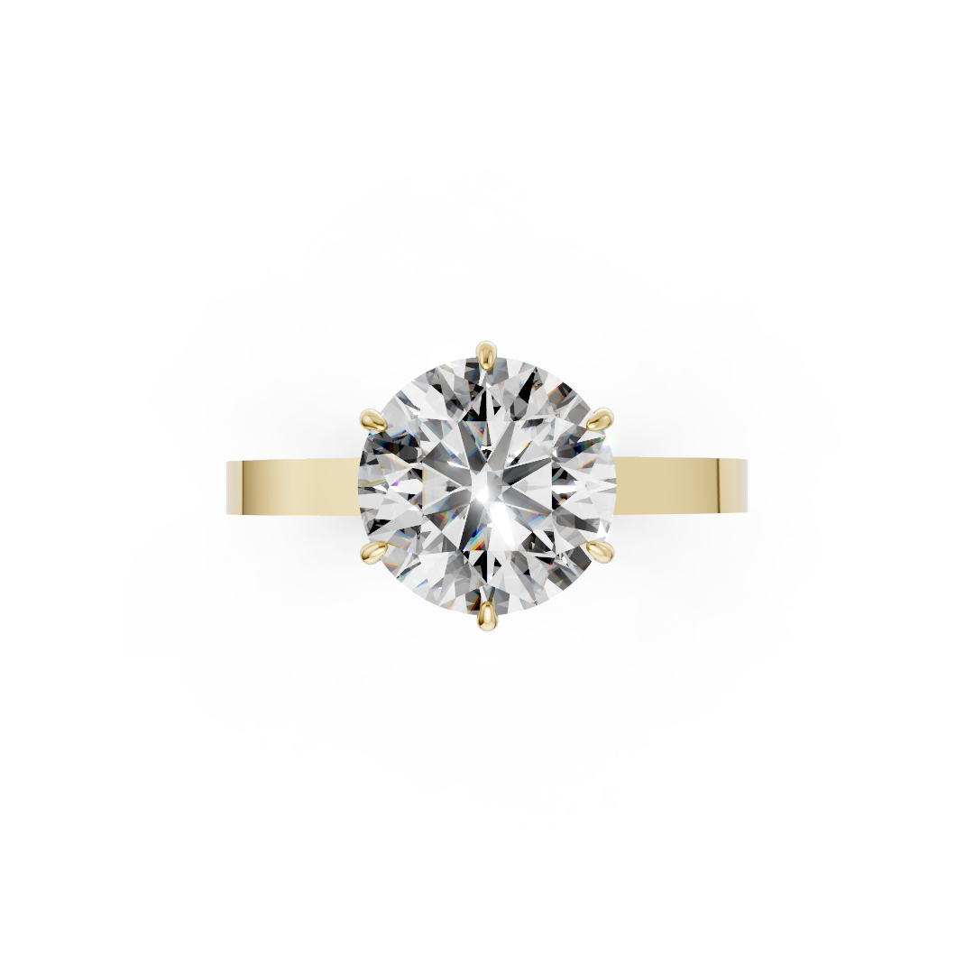 Round Solitaire Diamond Hidden Halo Ring