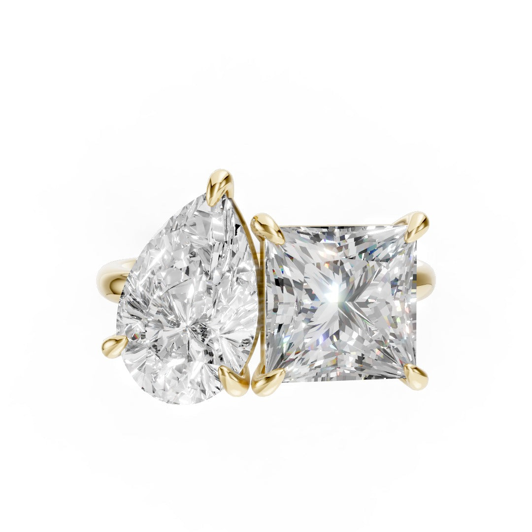 Toi et Moi Pear And Princess Cut Engagement Ring