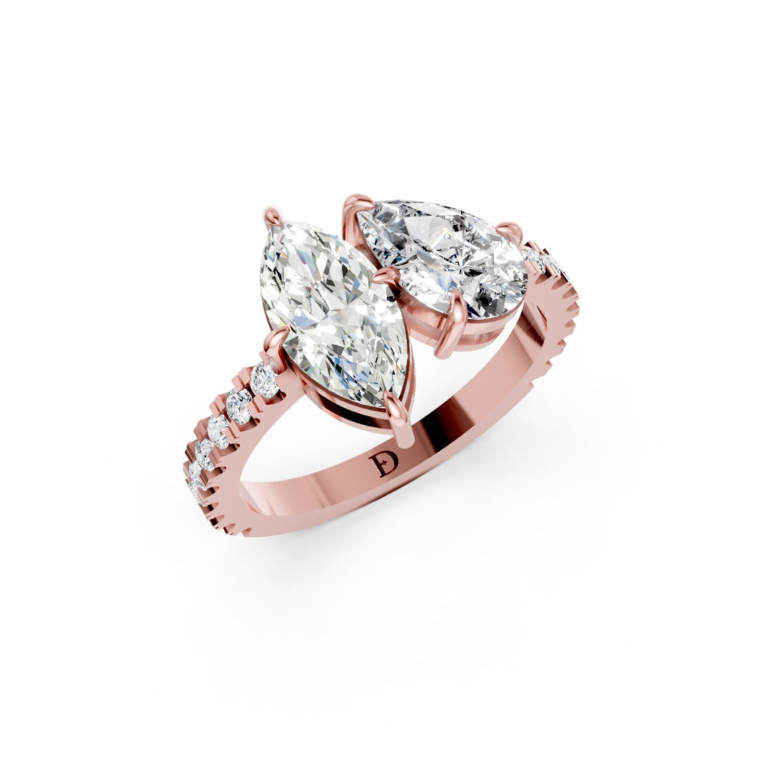 You And Me Marquise And Pear Diamond Ring
