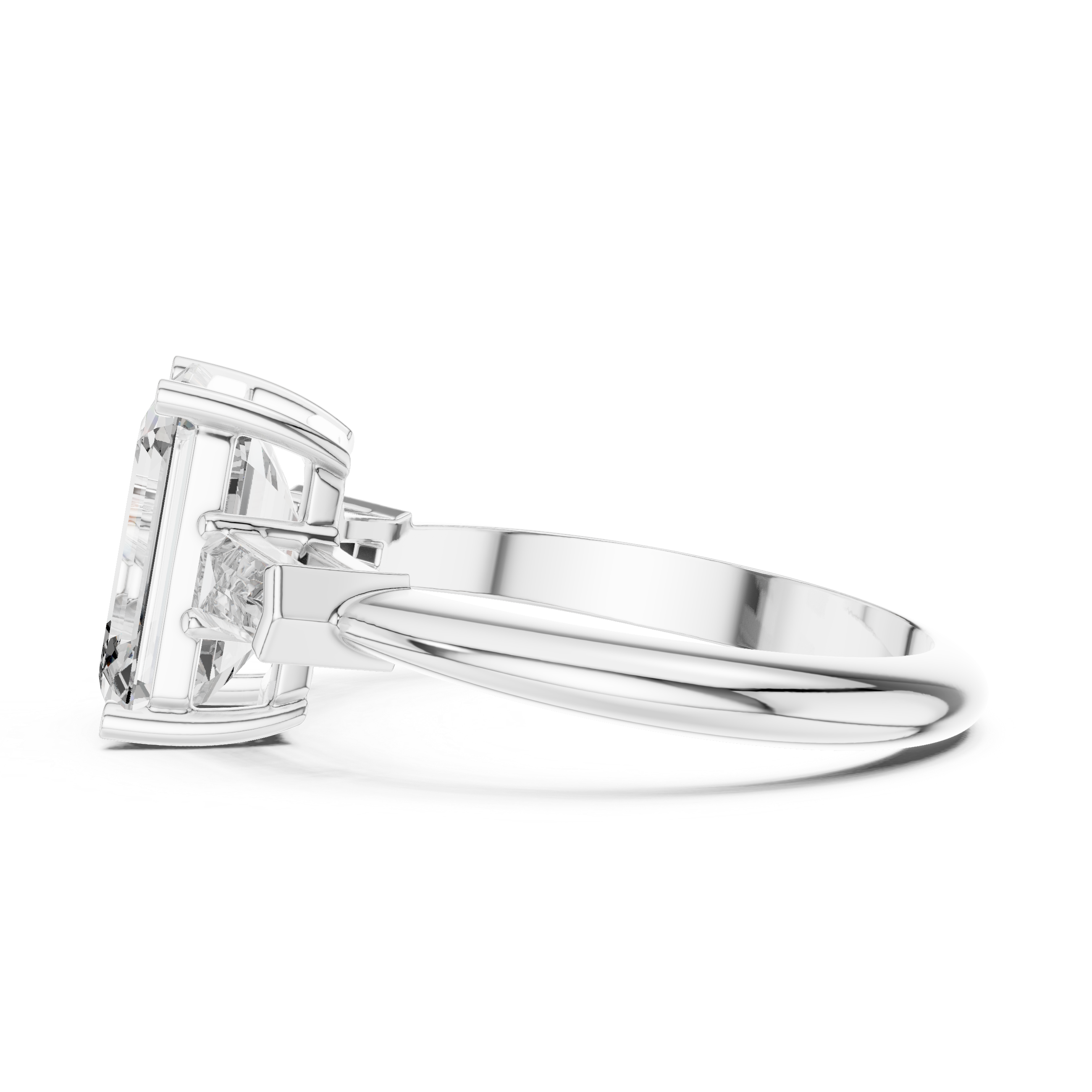 Emerald Diamond Trilogy Ring