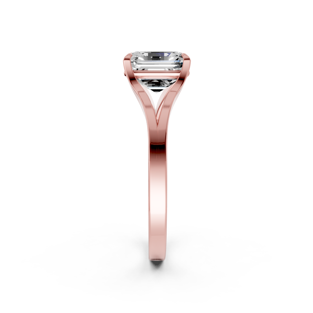 Asscher Cut Minimalist Split Shank Ring
