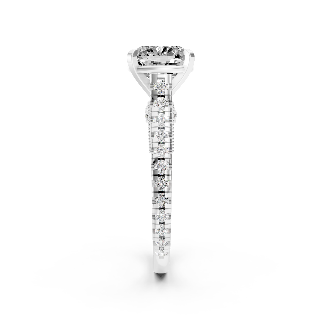 Cushion Diamond Graduation Set Engagement Ring