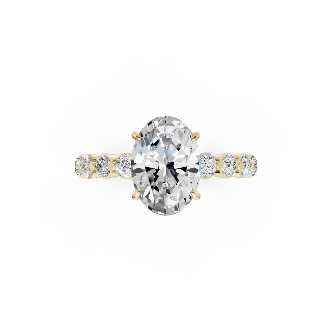 Oval Diamond Shared Prong Engagement Ring