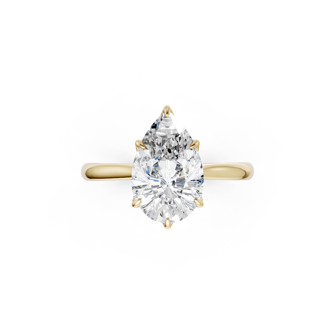 Pear Cut Flower Prong ring