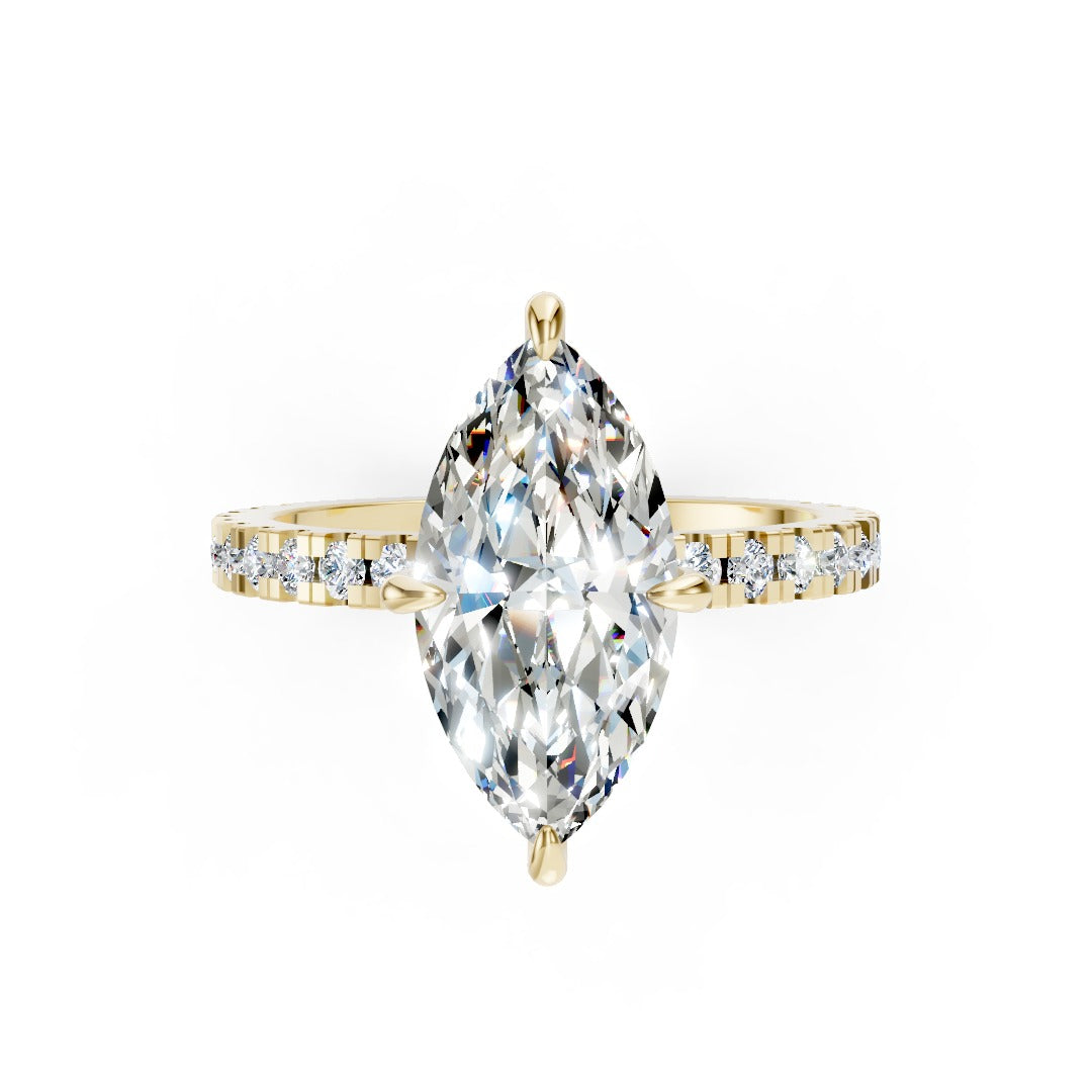Marquise Diamond With Under-Halo Settings Ring