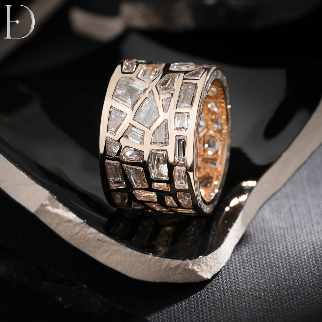 Broken Mirror Ring With Yellow Setting
