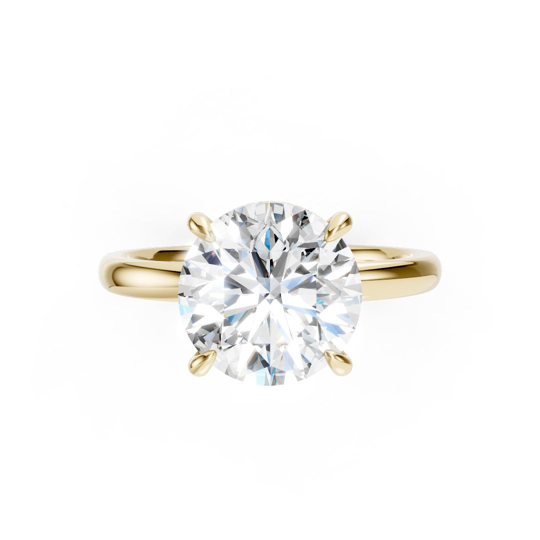 Hidden Halo Round Cut Diamond Engagement Ring