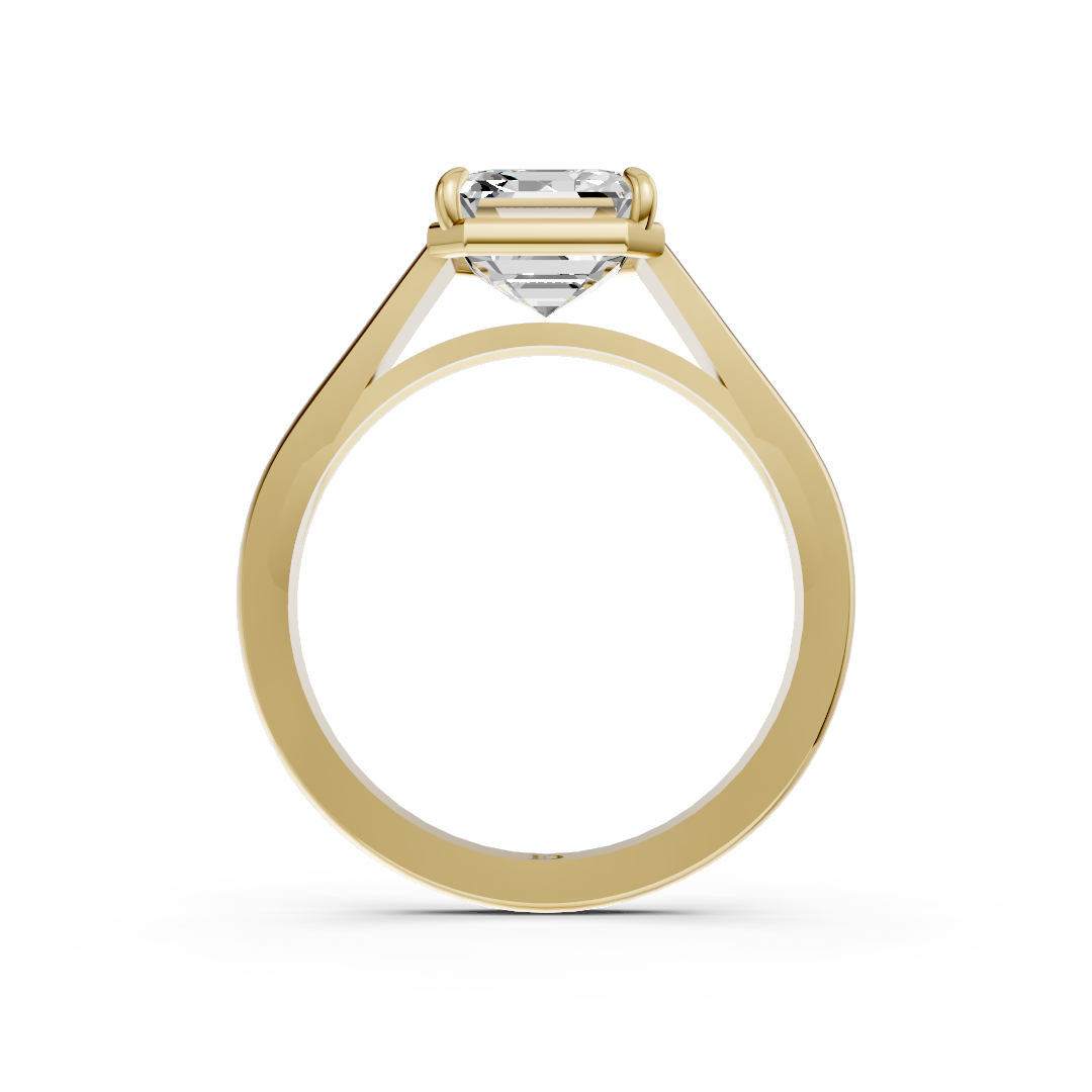 Asscher Diamond Tapered Band Ring