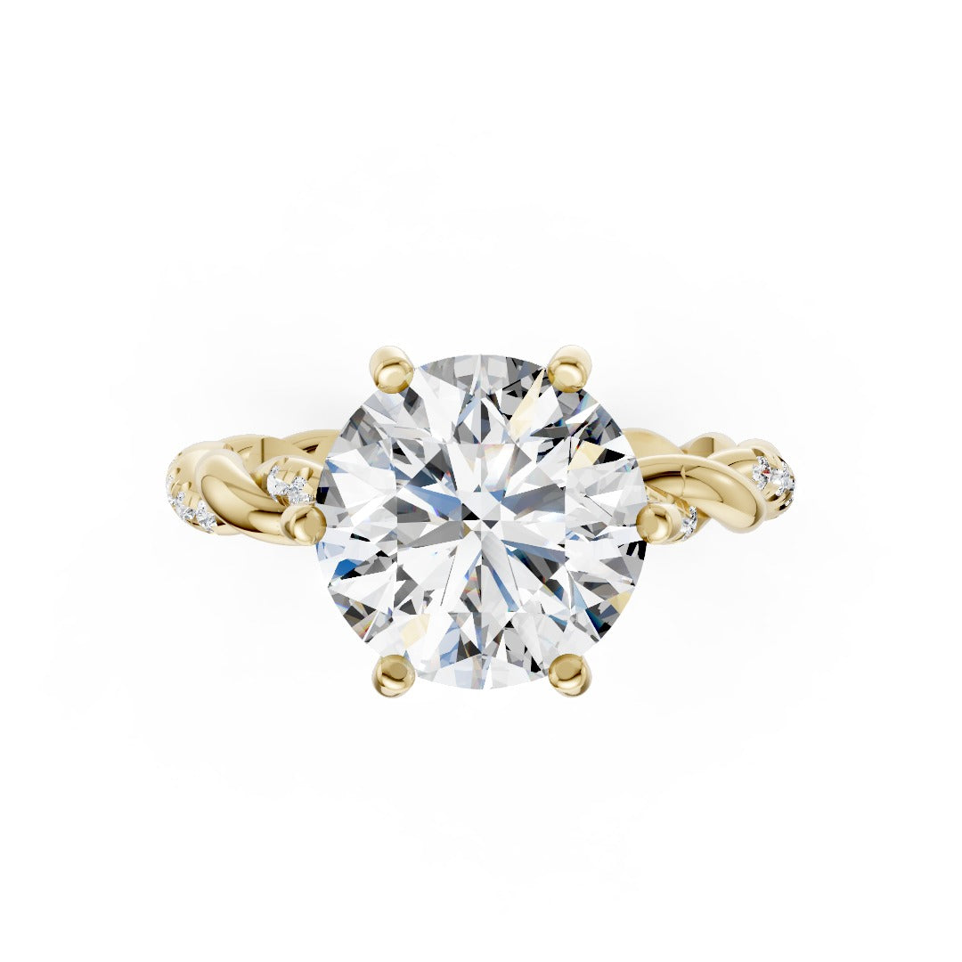 Twisted Vine Round Brilliant Diamond Ceremony Ring
