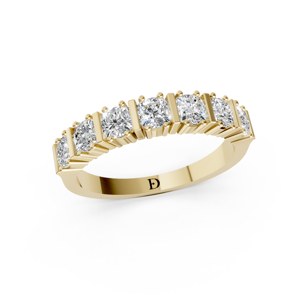 Bar Prong Set Cushion Anniversary Band