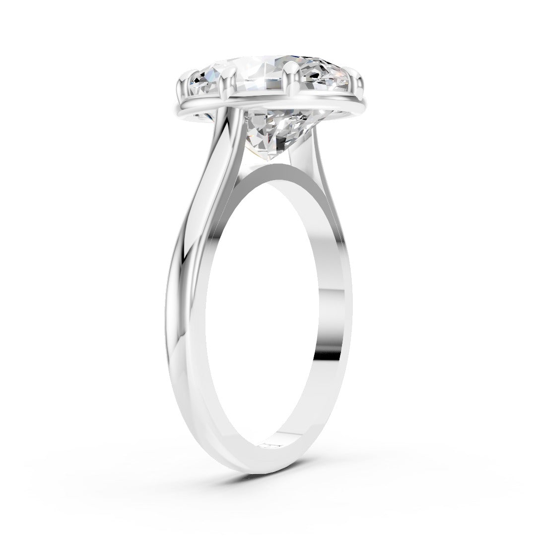 8-Prong Oval Cut Diamond Solitaire Ring