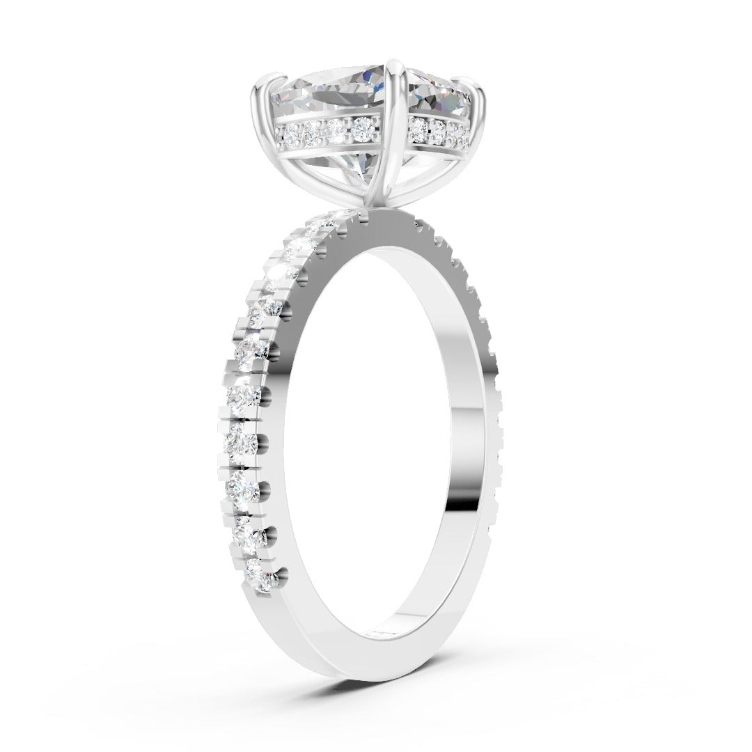 Cushion Diamond With Under-Halo Settings Ring