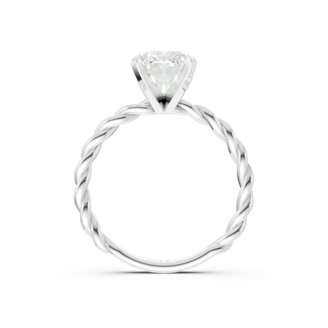 Radiant Diamond Twisted Shank Ring