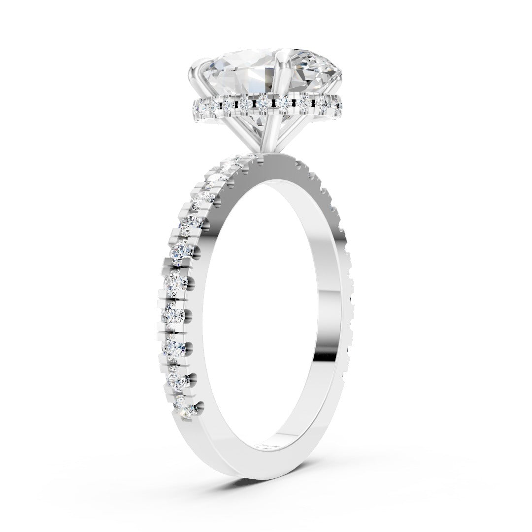 Oval Diamond With Hidden Halo Anniversary Ring