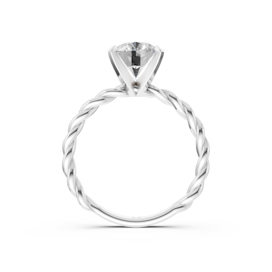 Oval Diamond Twisted Shank Ring