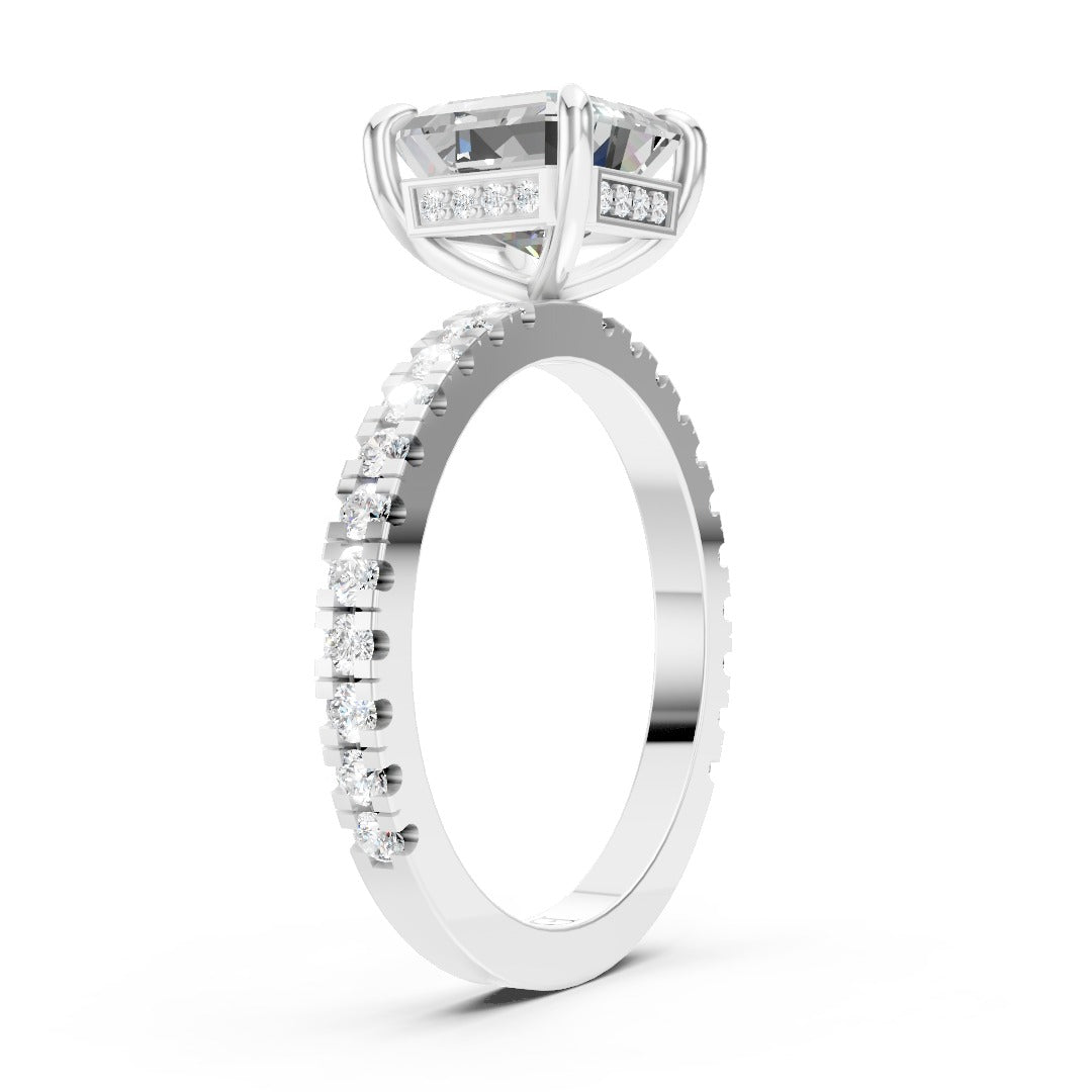 Asscher Diamond With Under-Halo Settings Ring