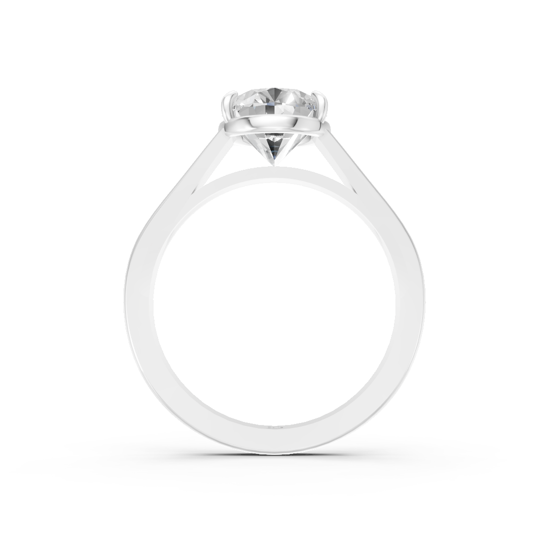 Oval Diamond Tapered Band Ring