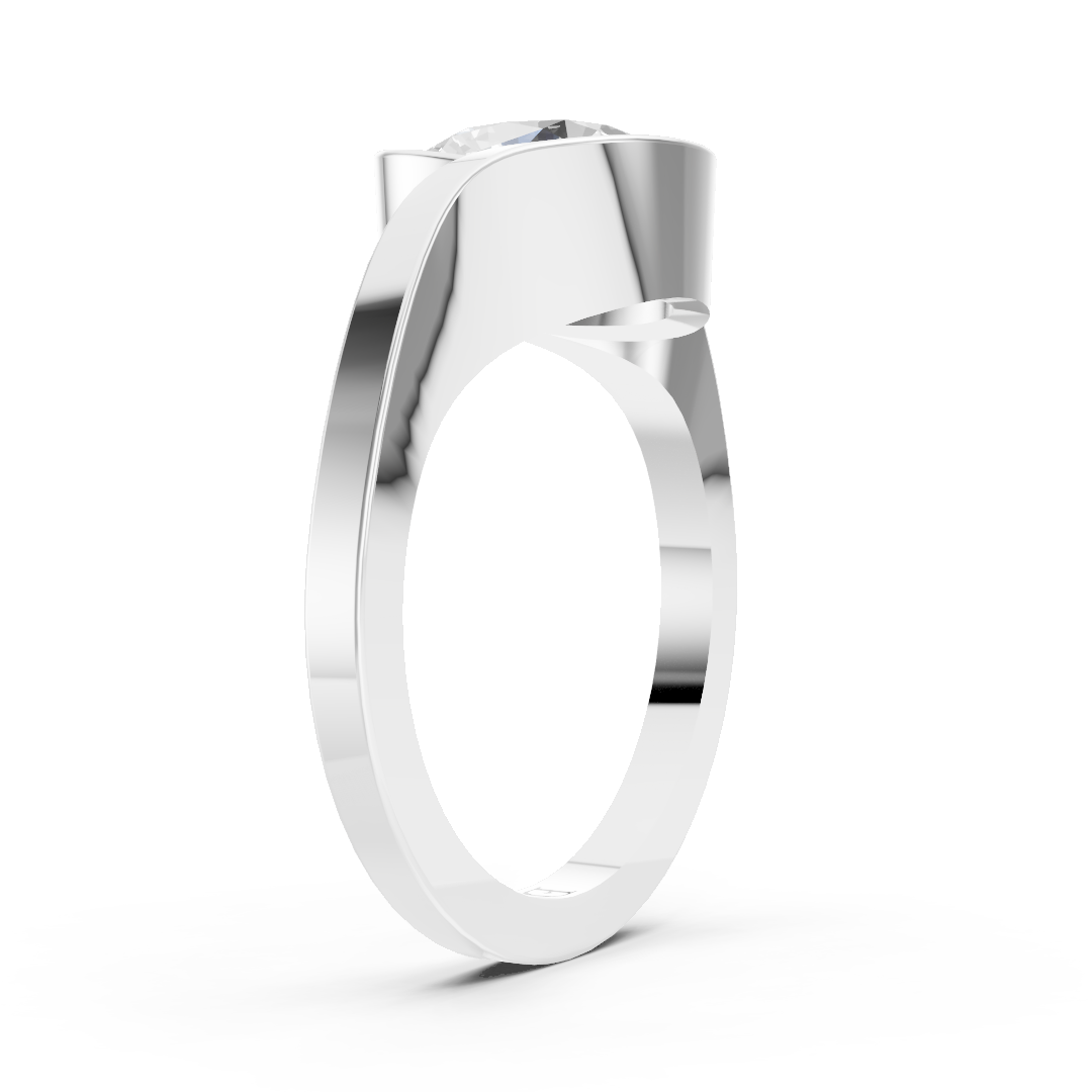 Cushion Cut Diamond Bypass Bezel Engagement Ring