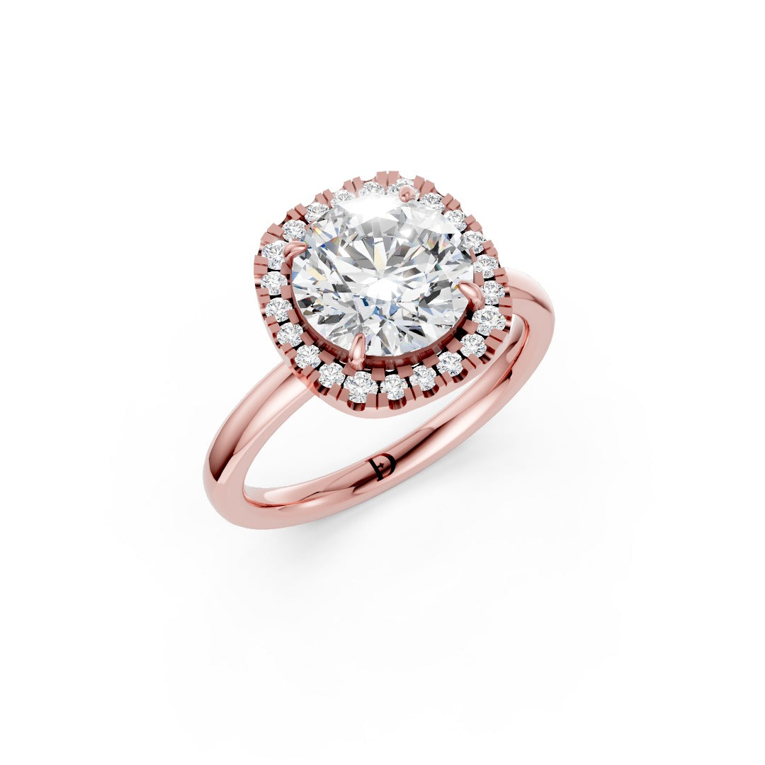Round Cut Lab Created Diamond Halo Anniversary Ring