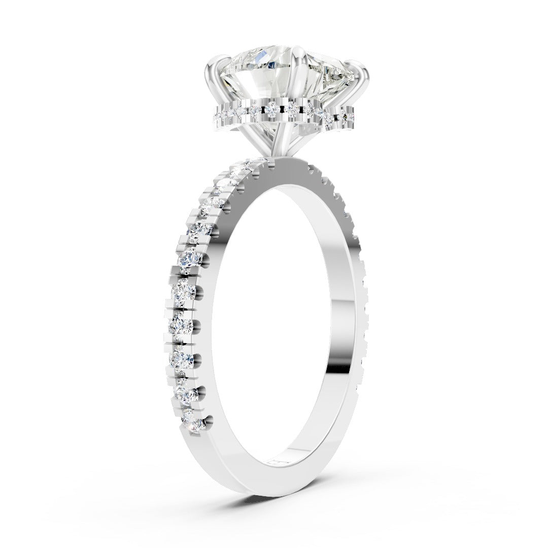 Heart Diamond With Hidden Halo Anniversary Ring