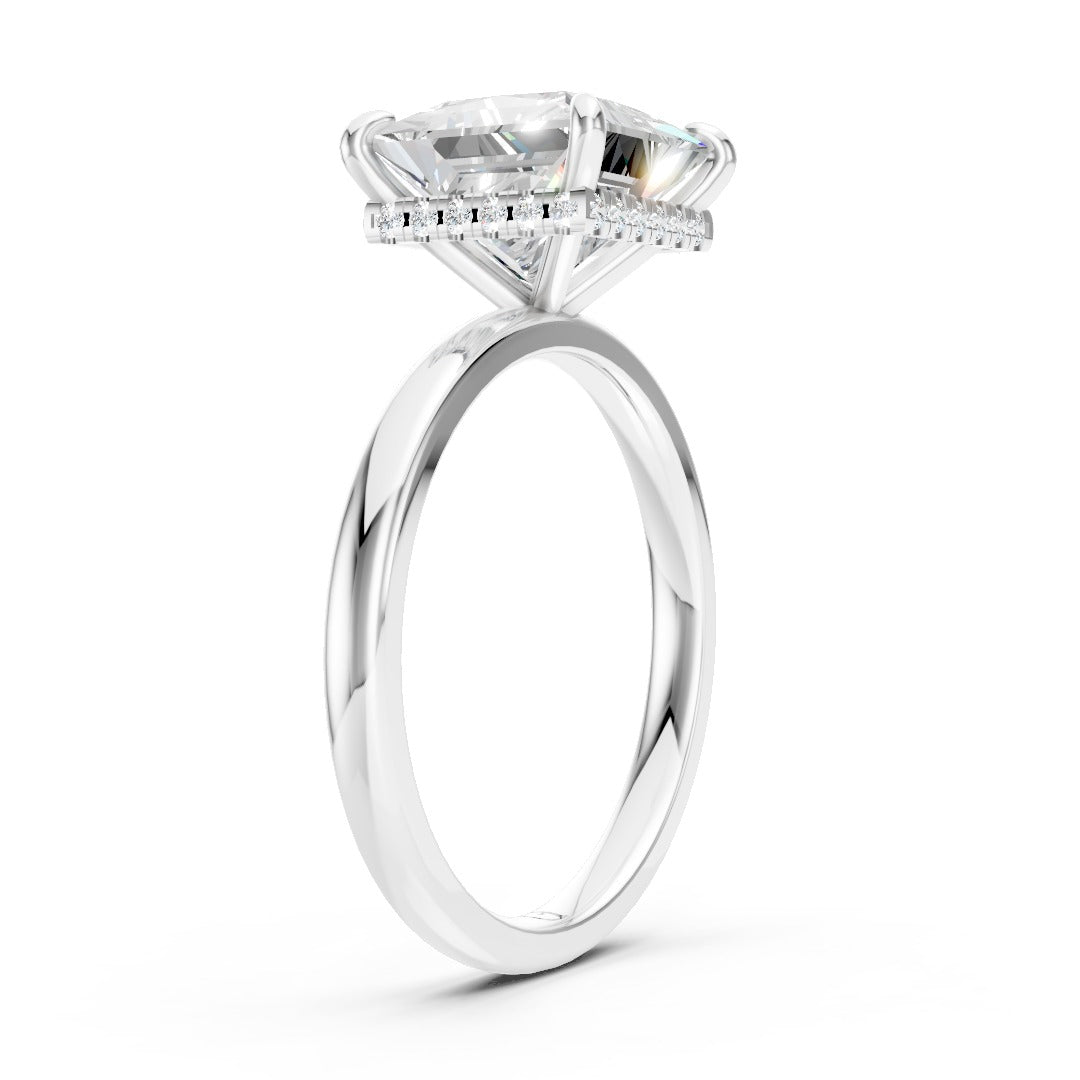 Hidden Halo Princess Cut Diamond Engagement Ring