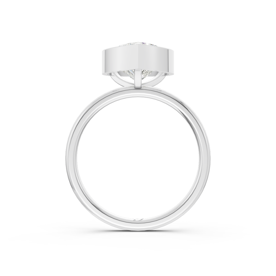 Heart Solitaire Bezel Ring