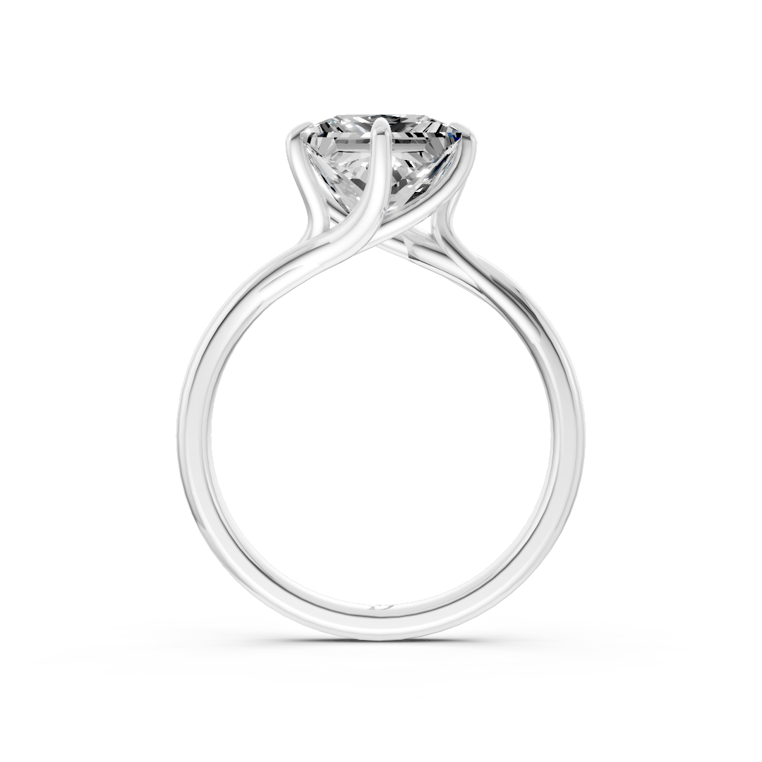 Princess Diamond Bypass Shank Solitaire Ring