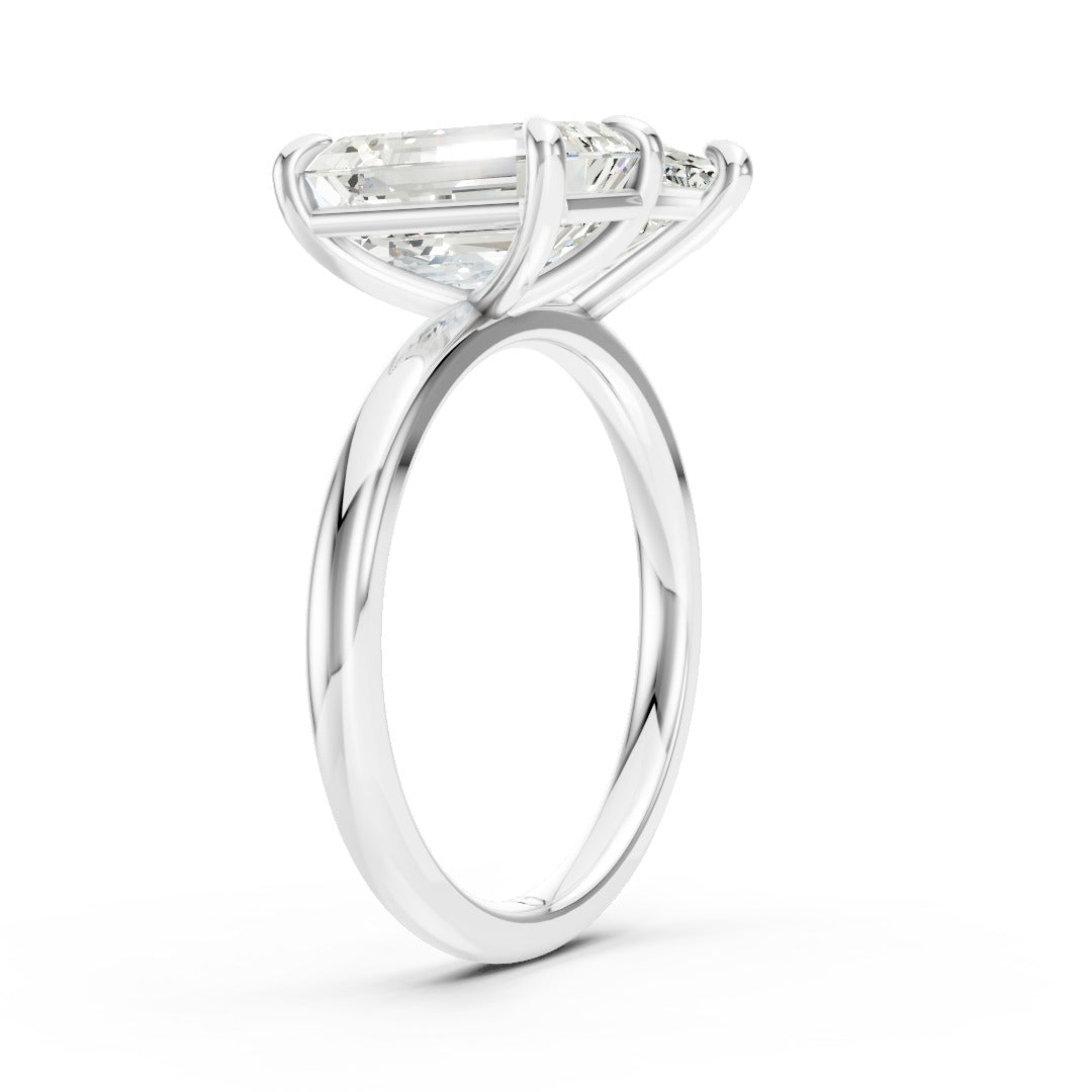 Toi et Moi Pear And Emerald Cut Engagement Ring