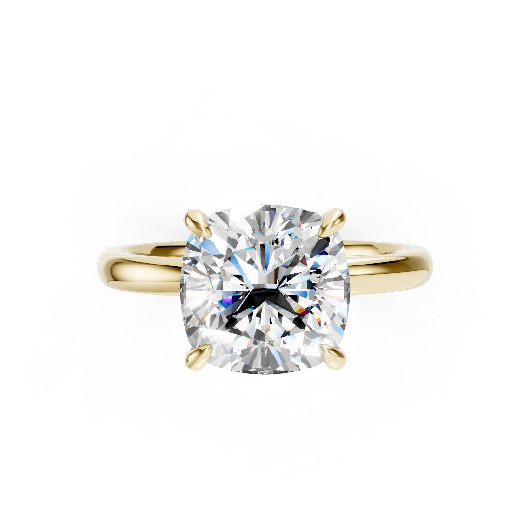 Hidden Halo Cushion Cut Diamond Engagement Ring