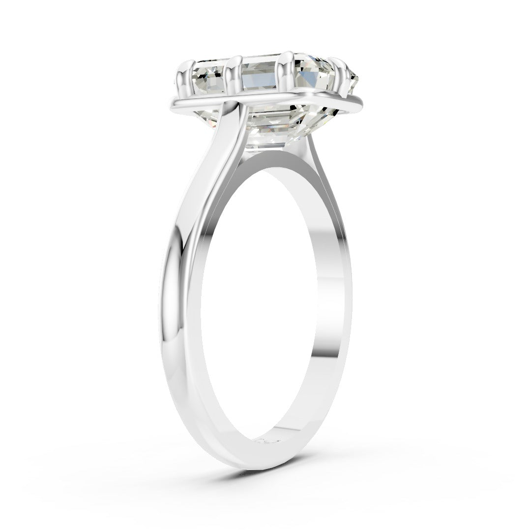 8-Prong Emerald Cut Diamond Solitaire Ring