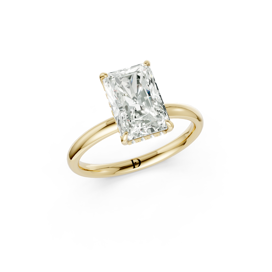 Radiant Diamond Hidden Halo Ring