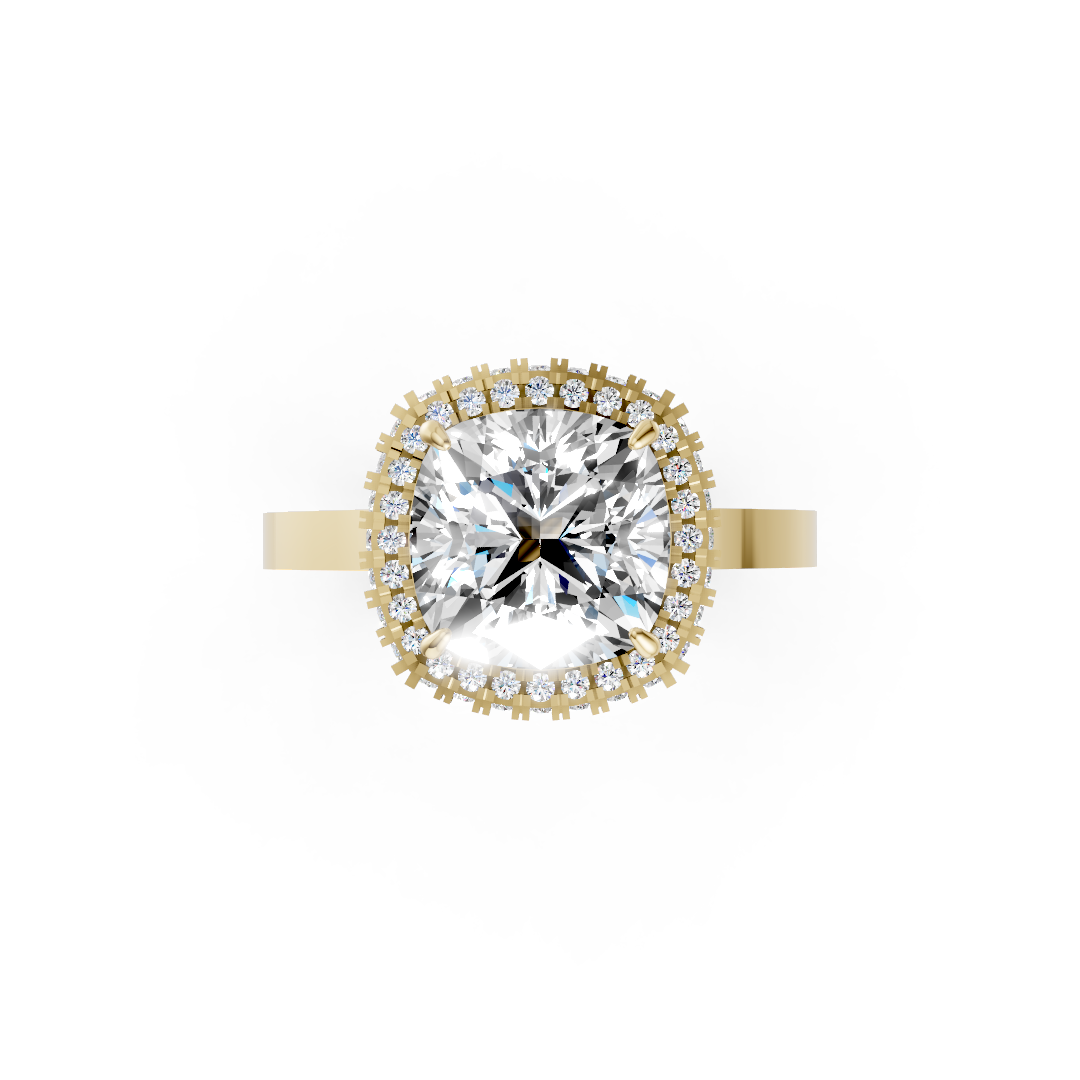 Cushion Diamond Double Halo Ring