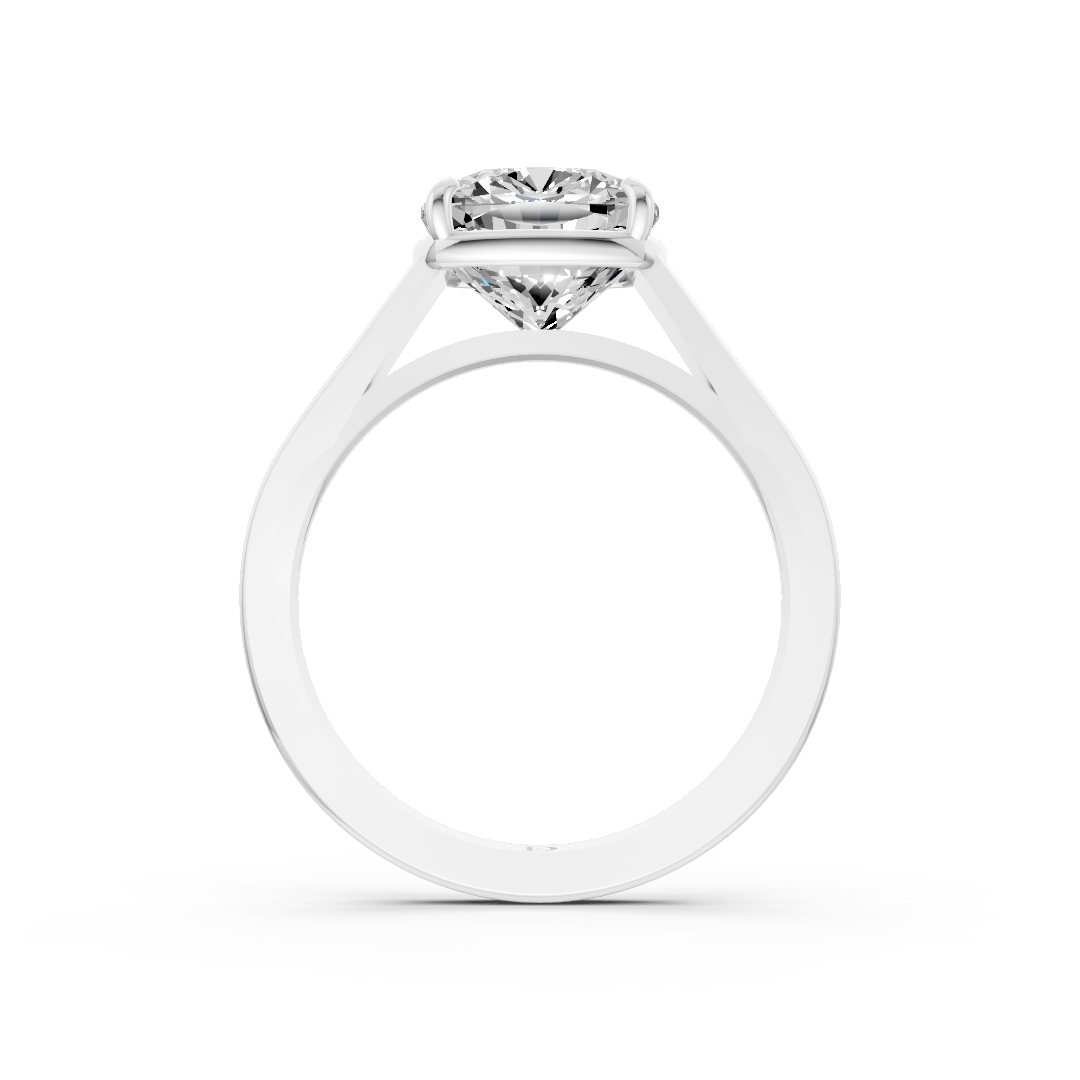 Cushion Diamond Tapered Band Ring
