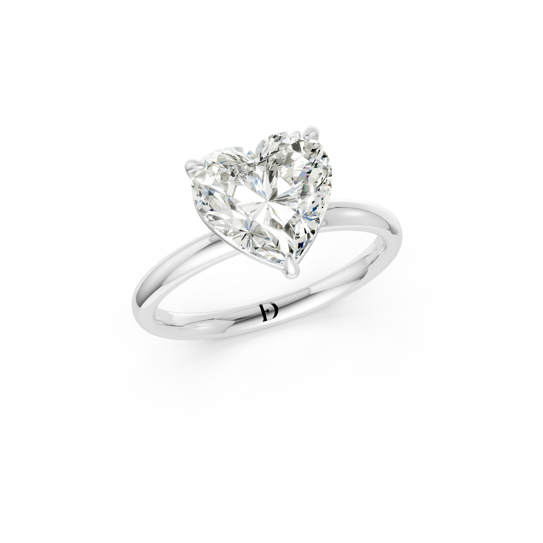 Heart Solitaire Engagement Ring