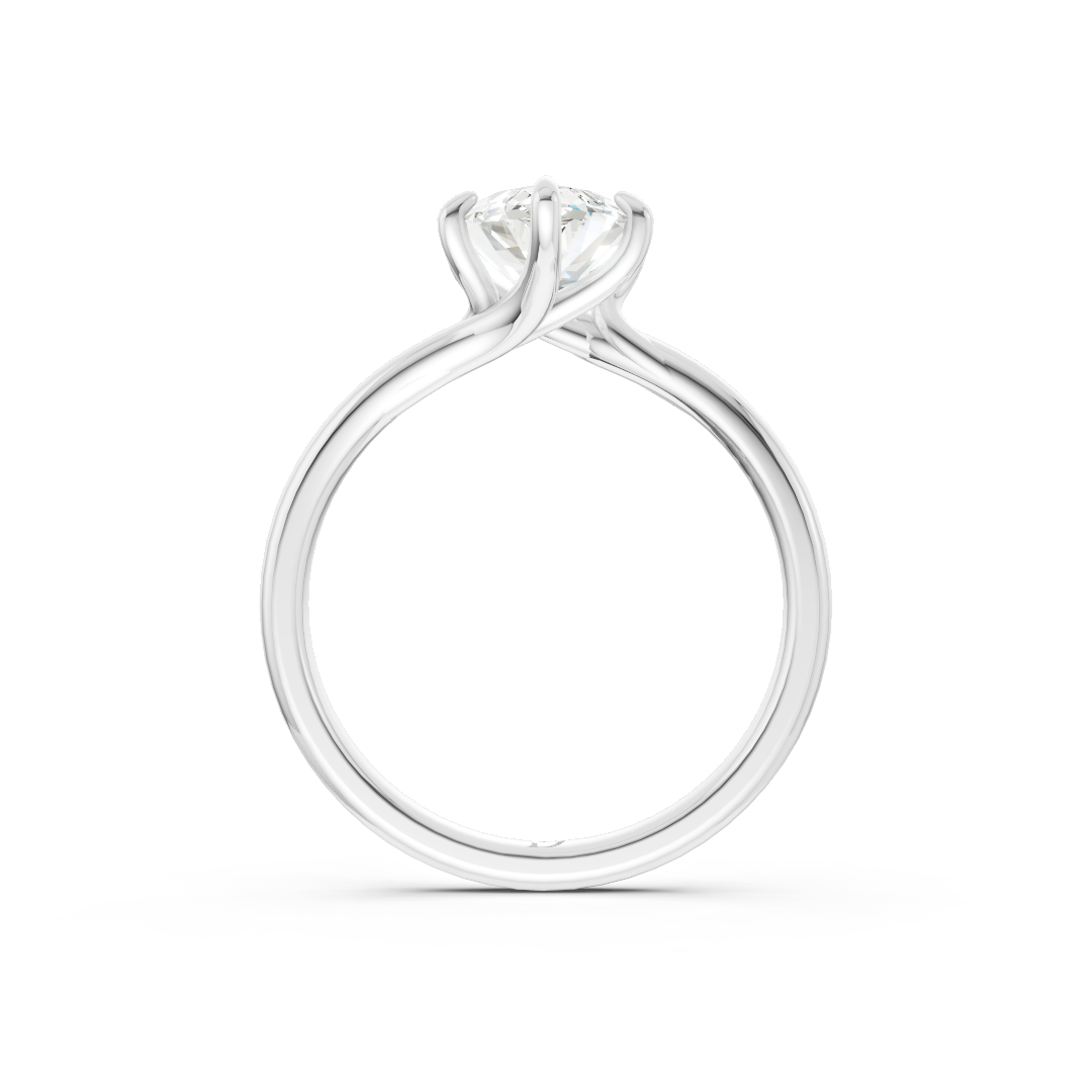 Marquise Diamond Bypass Shank Solitaire Ring