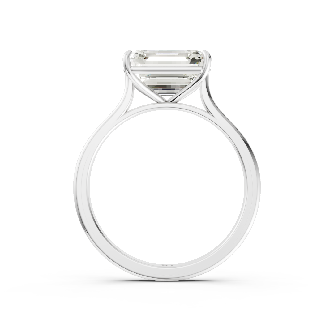 East West Emerald Solitaire Ring