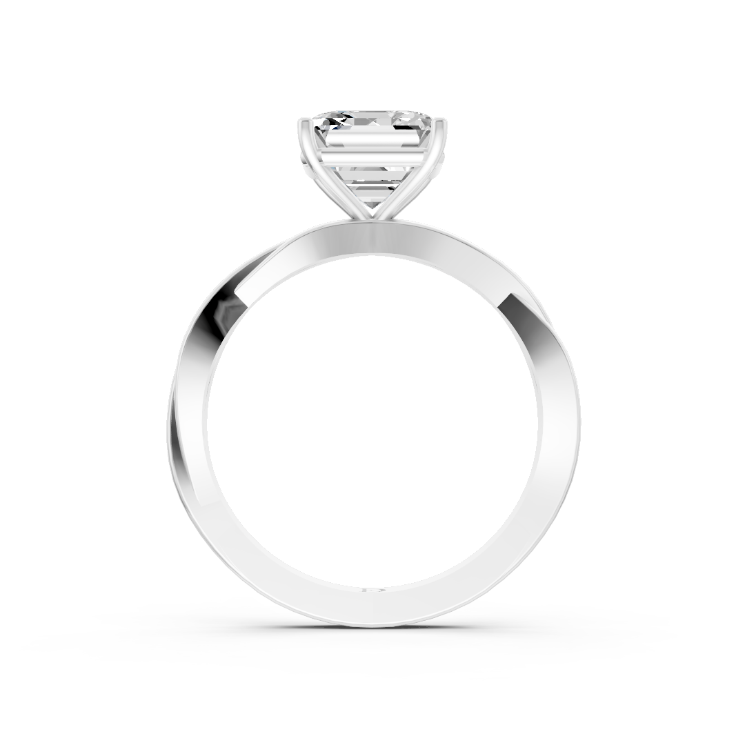 Asscher Cut Diamond Crisscross Ring