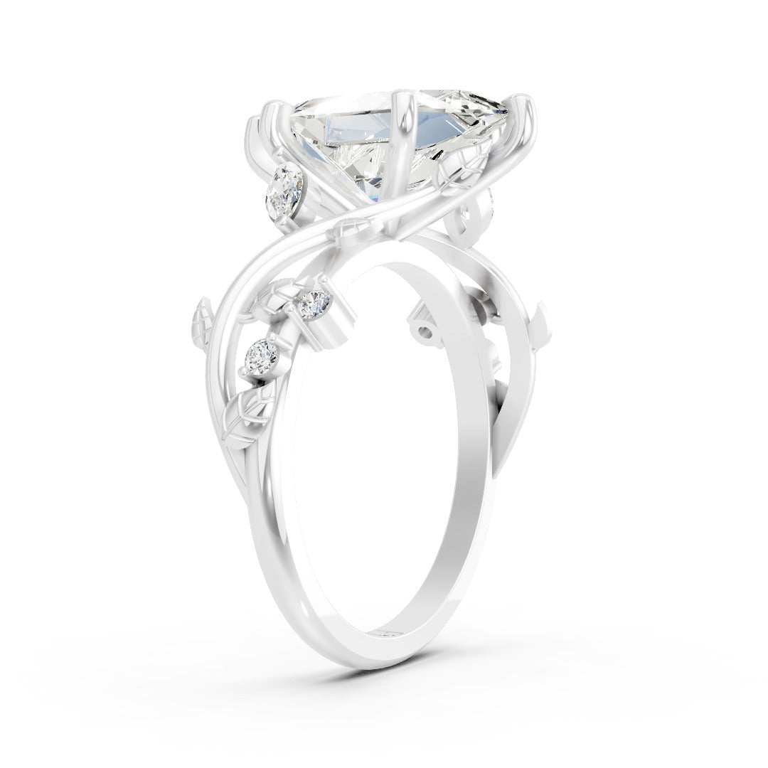 Dutch Marquise Cut Lab Grown Diamond Botanical Bypass Engagement Ring