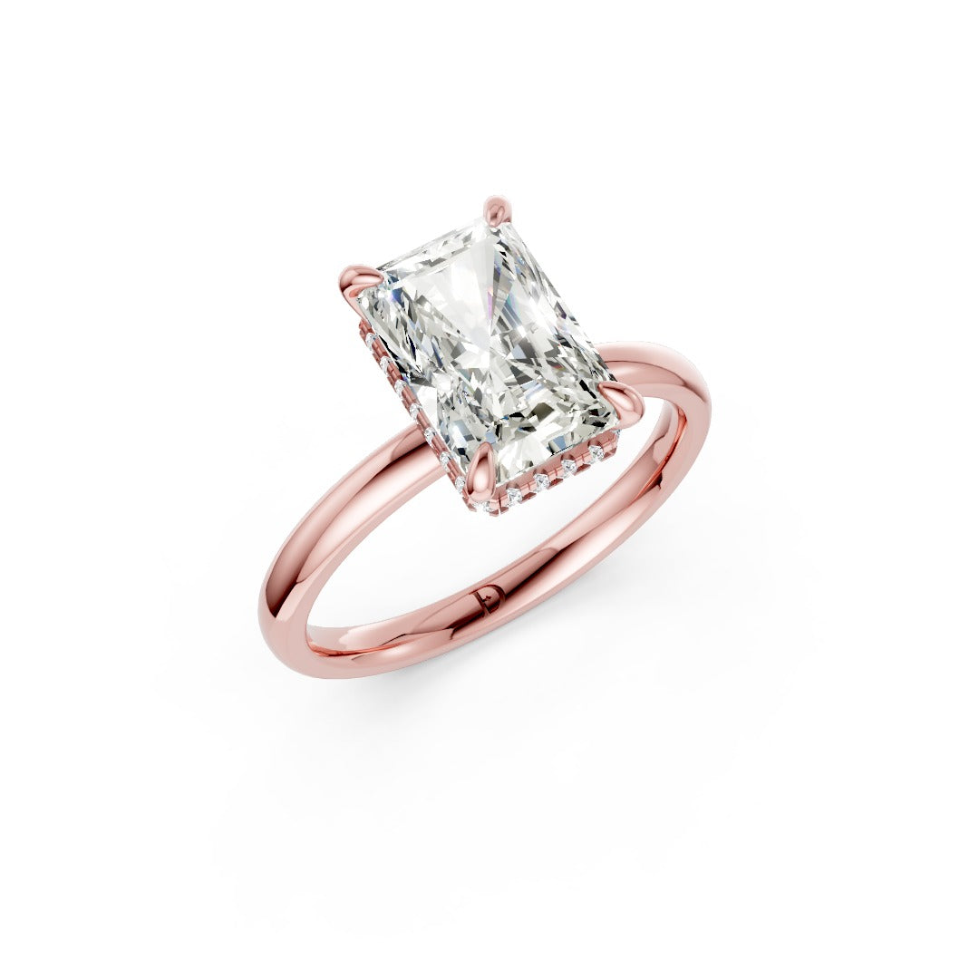 Hidden Halo Radiant Cut Diamond Engagement Ring