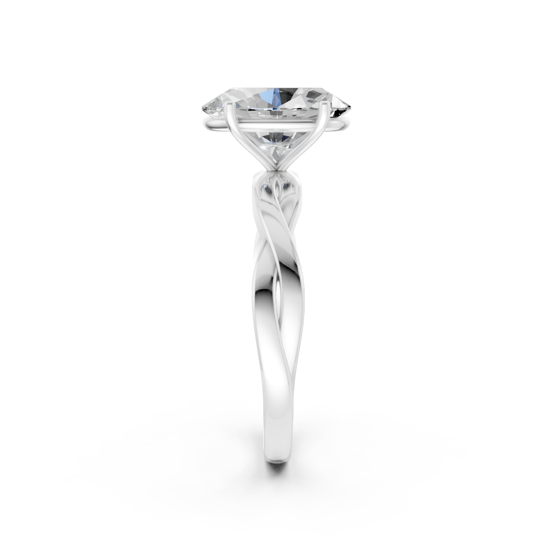 Oval Cut Diamond Crisscross Ring