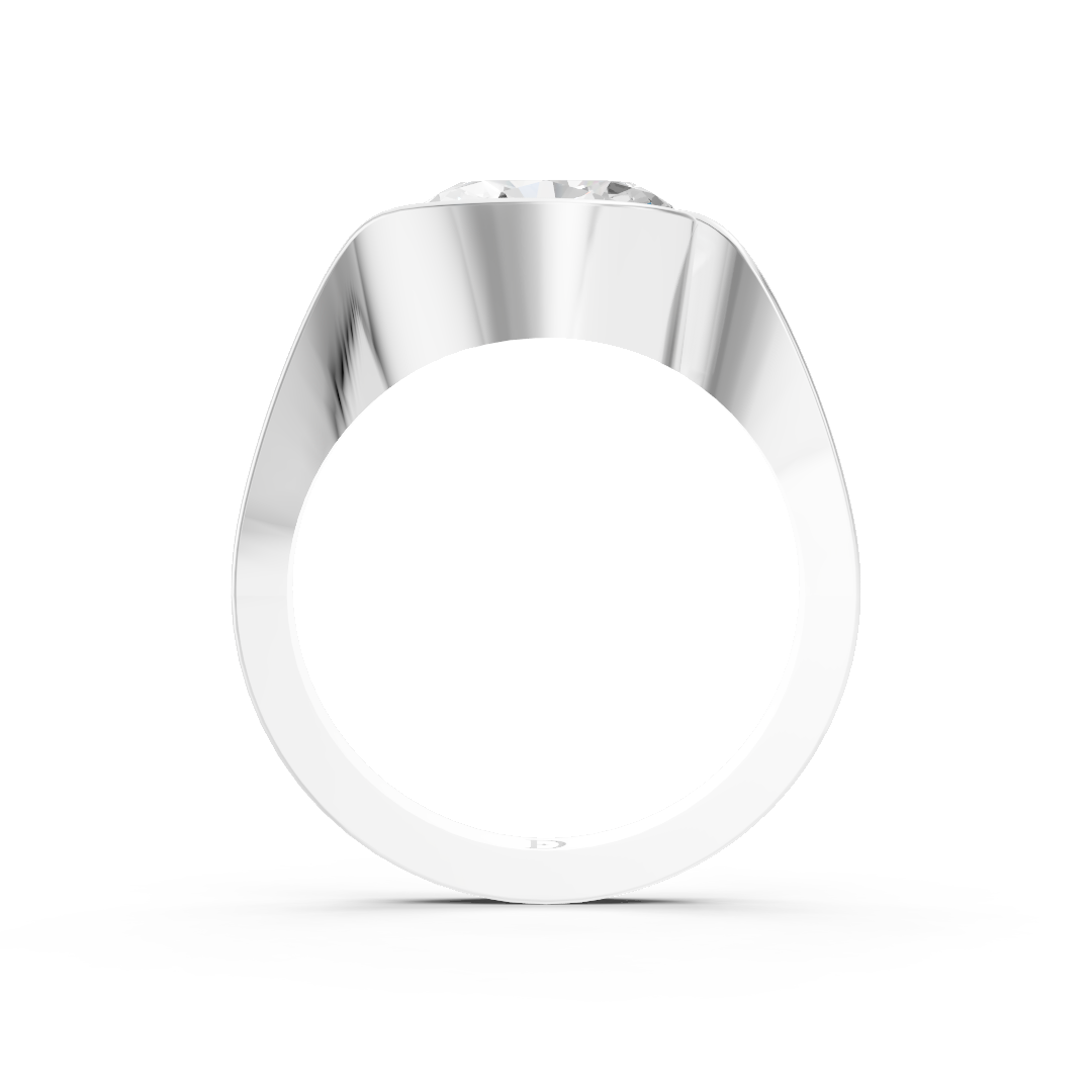 Oval Cut Diamond Bypass Bezel Engagement Ring