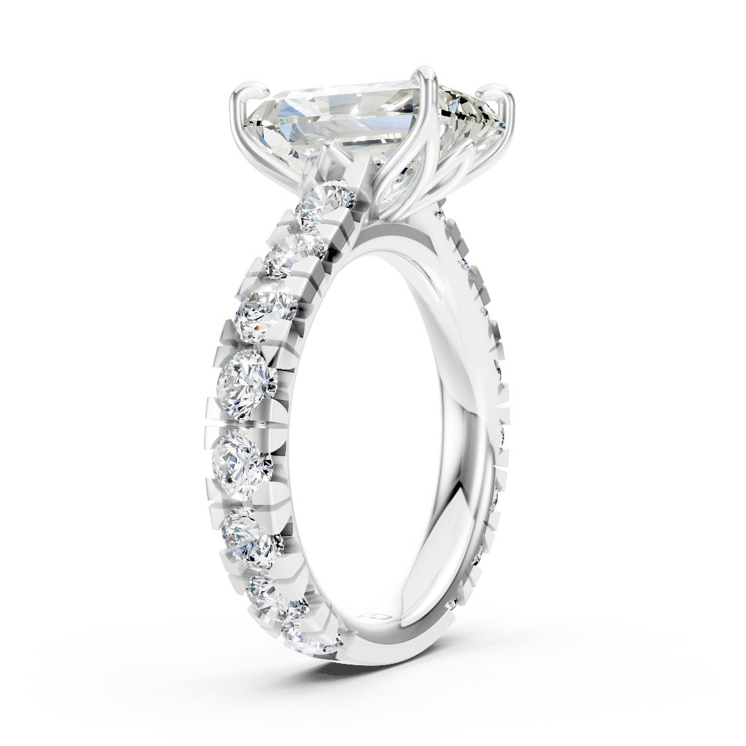 Radiant Cut Lab Grown Diamond Eternity Engagement Ring
