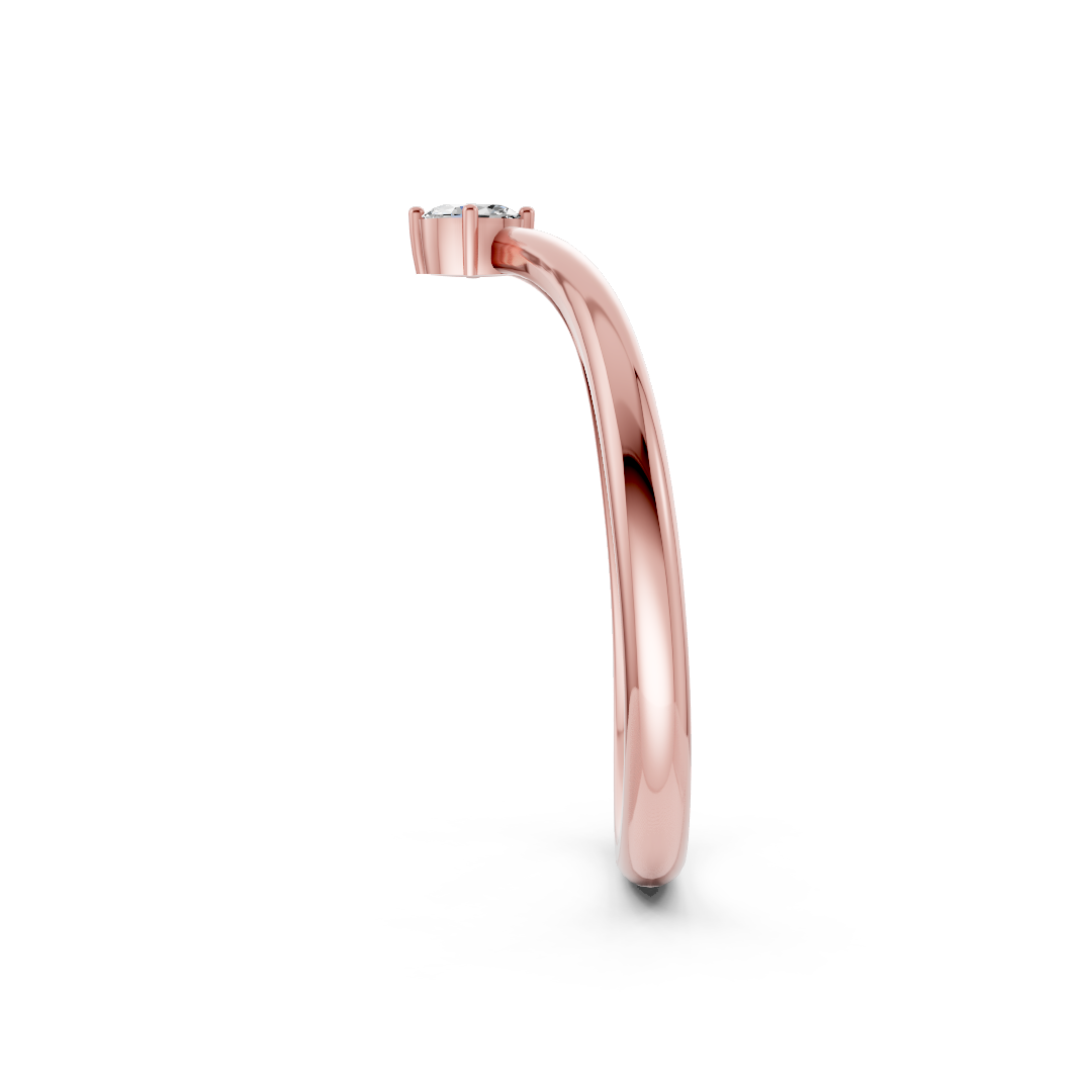 V Shape Oval Curved Stacking Band