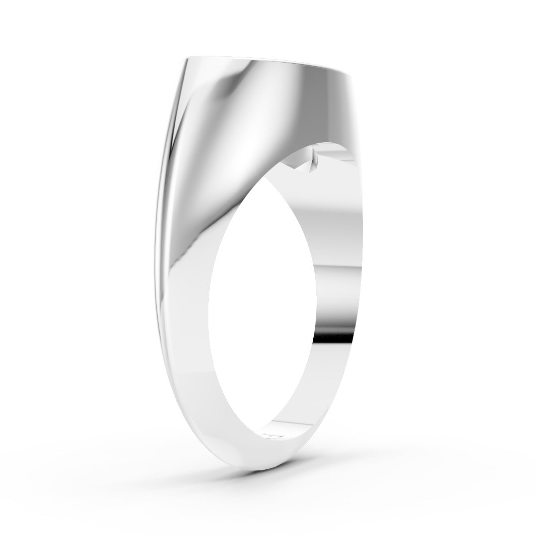East-West Marquise Diamond Bezel Set Ring