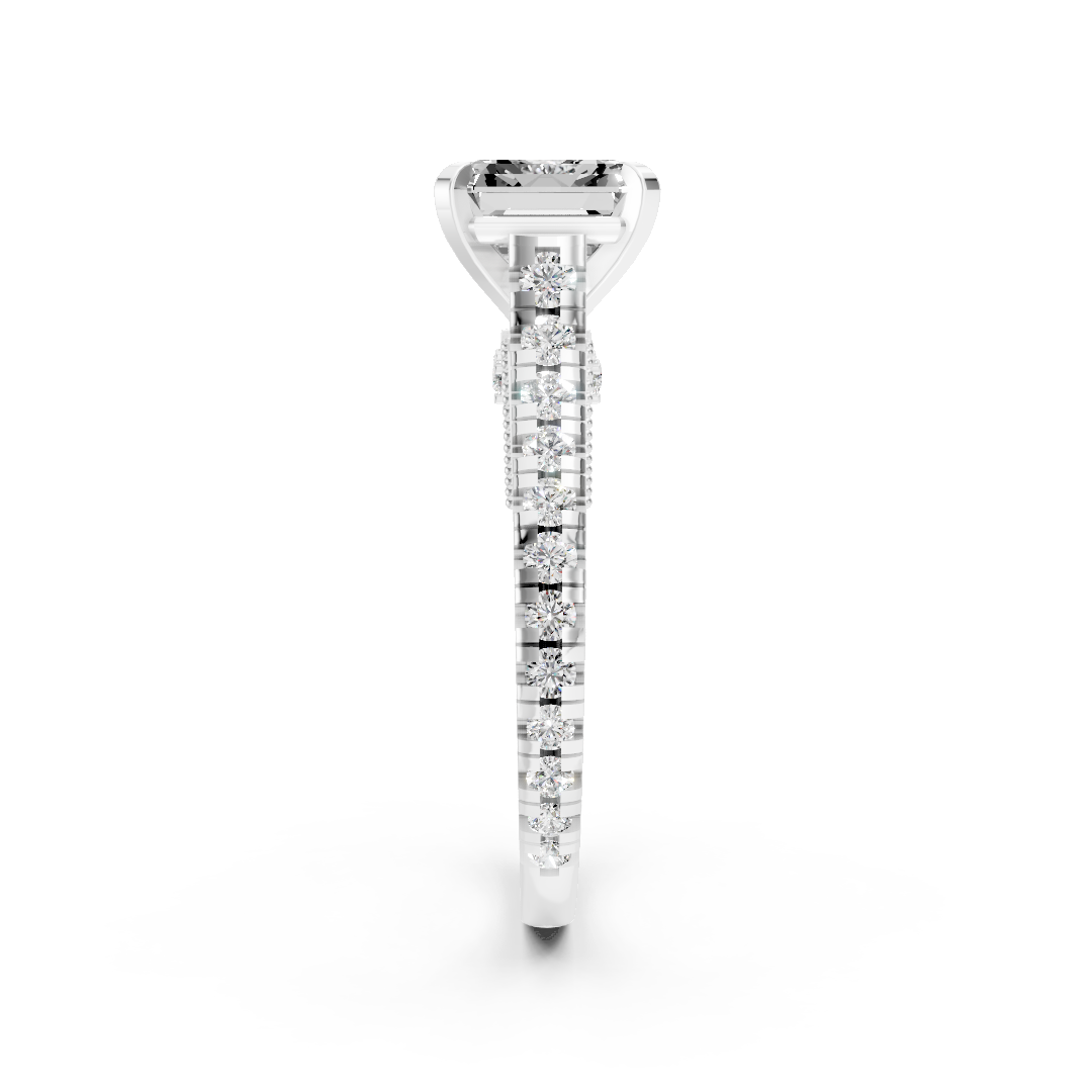 Asscher Diamond Graduation Set Engagement Ring
