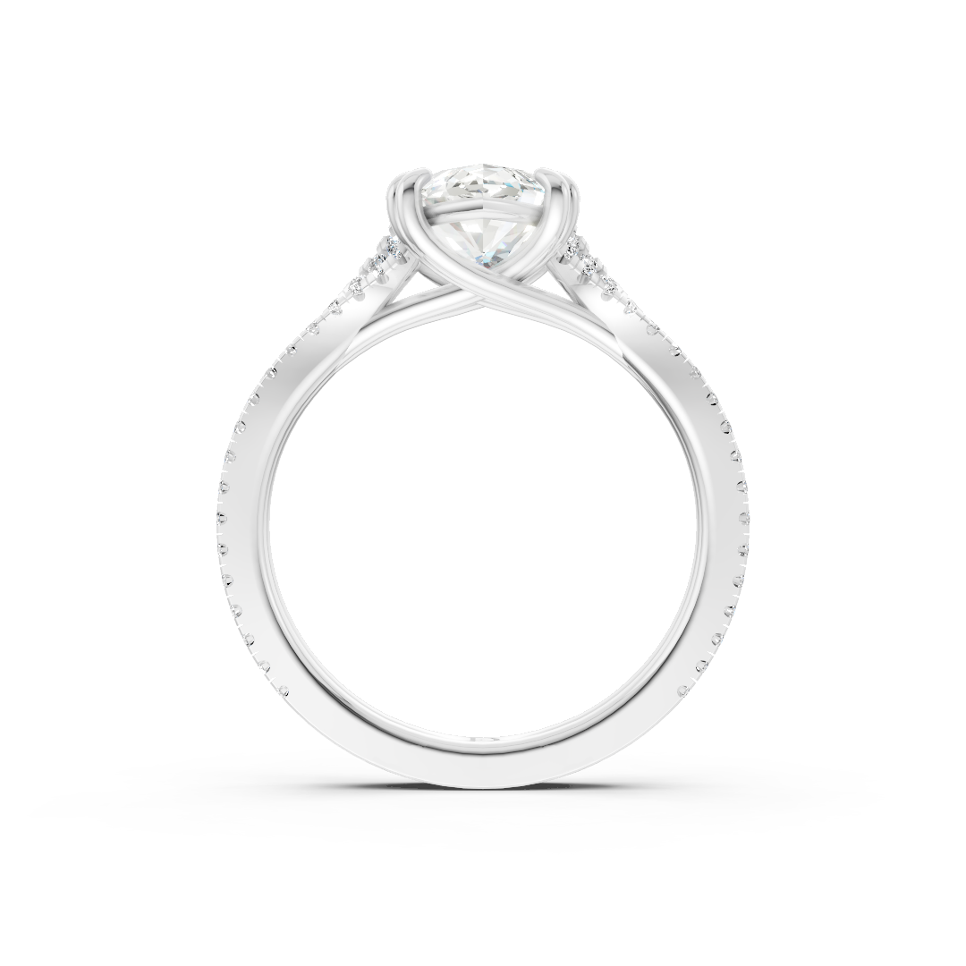 Marquise Diamond Double Band Engagement Ring