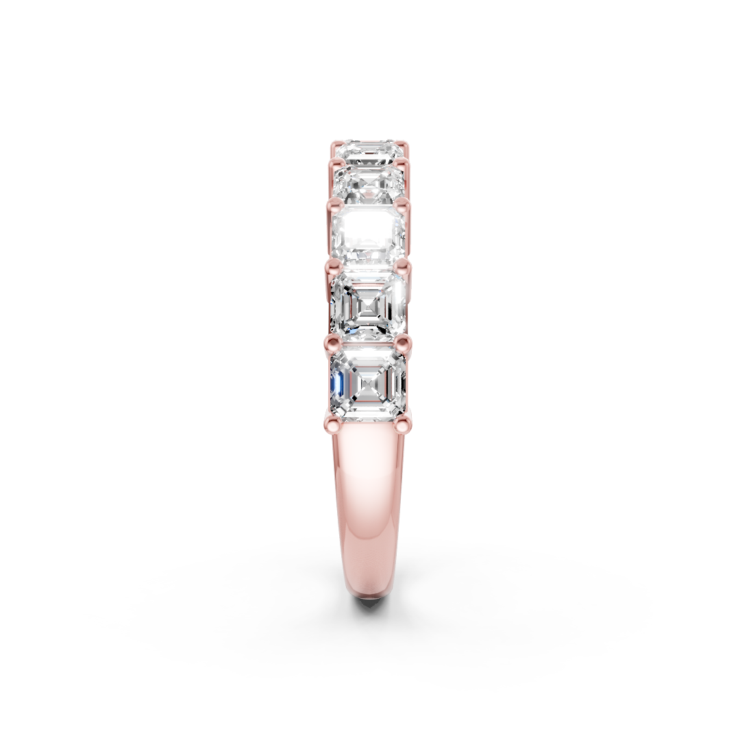 Asscher Diamond Half Eternity Band