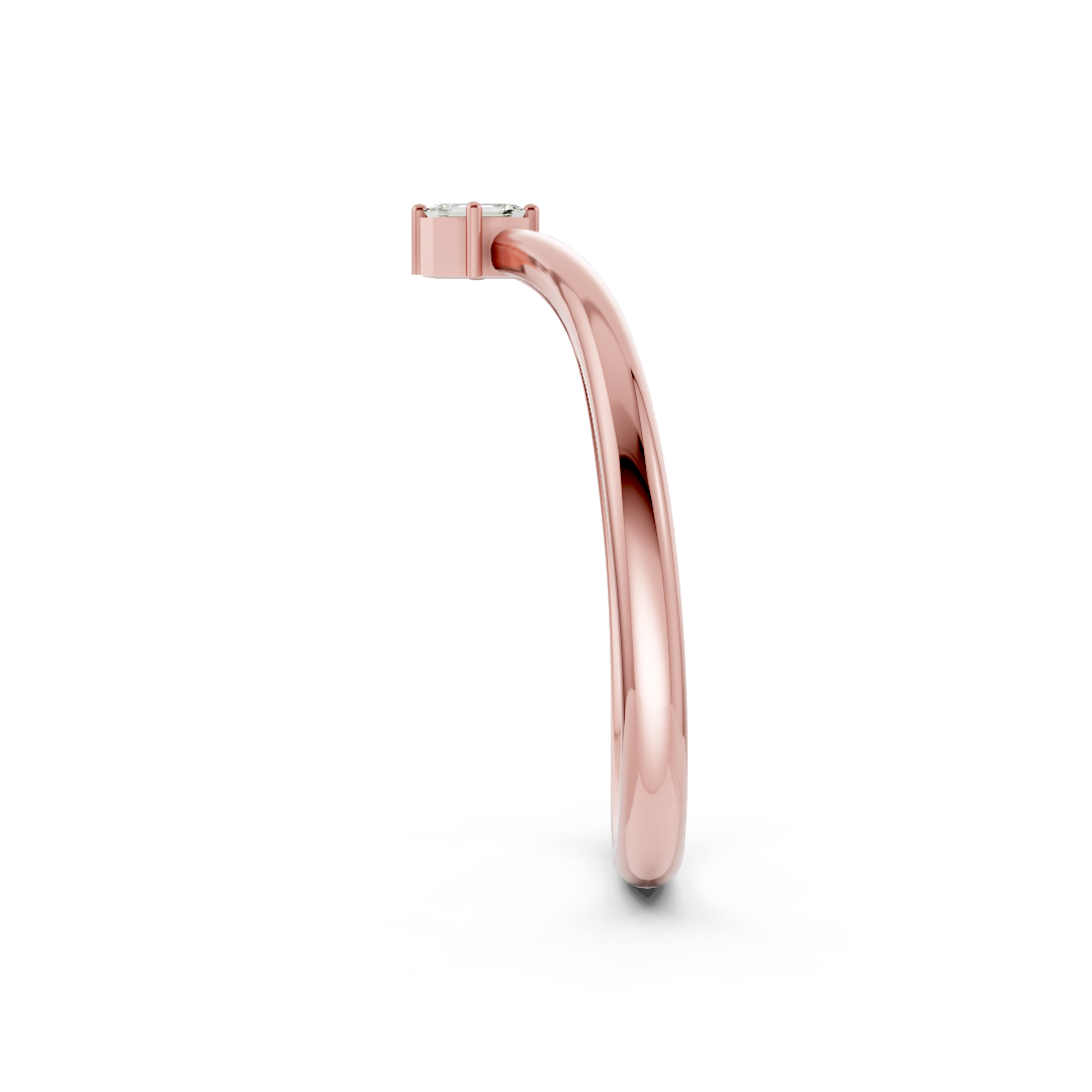V Shape Emerald Curved Stacking Band