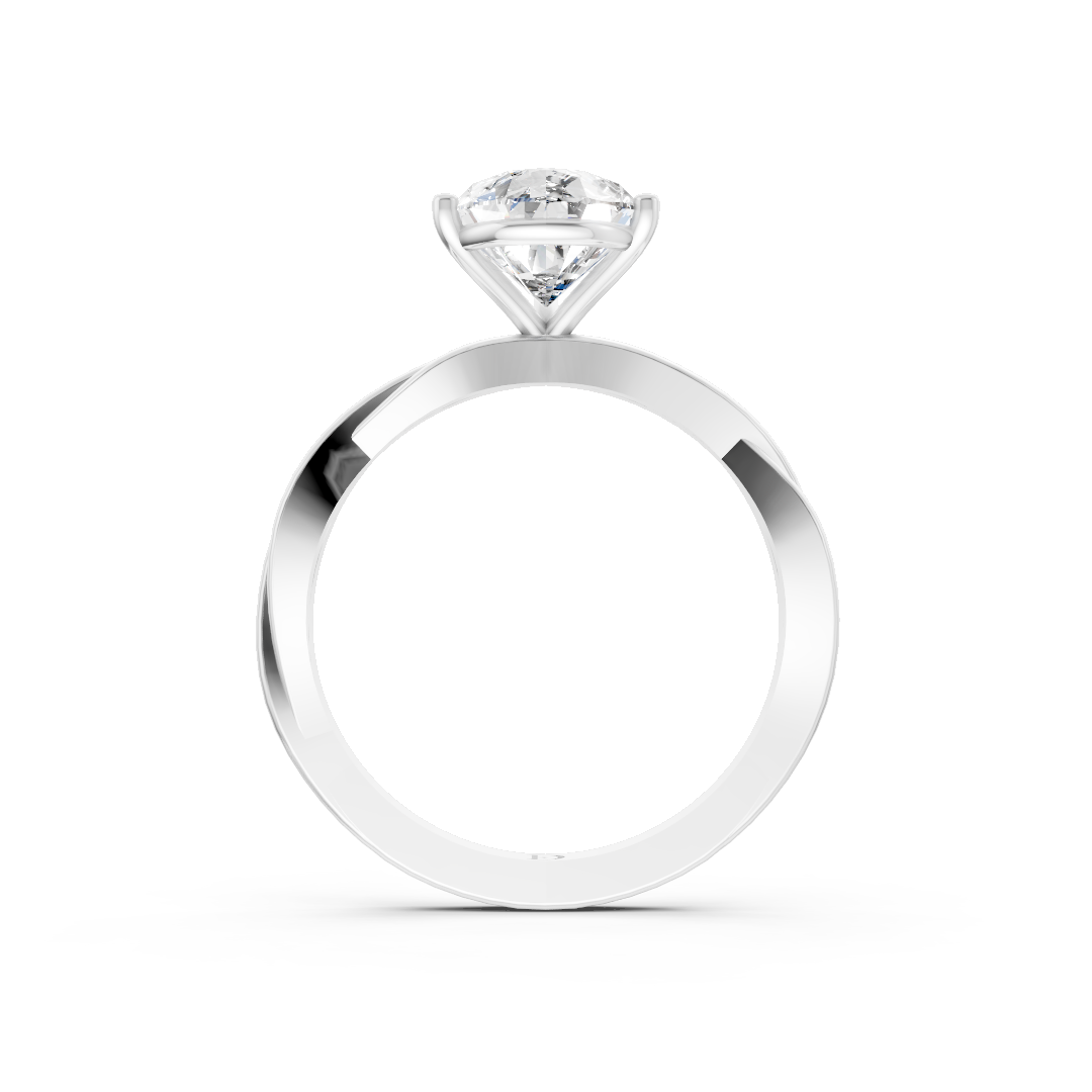 Pear Cut Diamond Crisscross Ring
