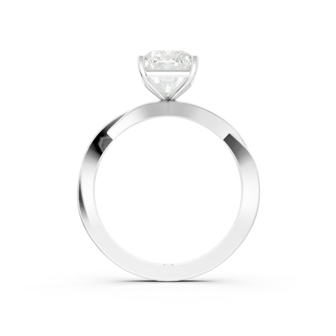 Radiant Cut Diamond Crisscross Ring